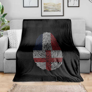 Proud France England Flag Fingerprint DNA Graphic Throw Blanket French Anglo English Heritage Roots Dual Patriotism TS02 Print Your Wear