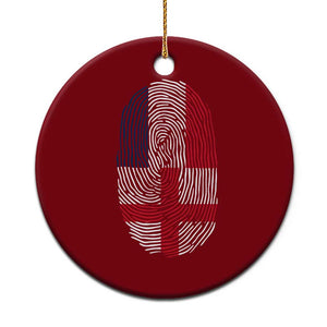 Proud France England Flag Fingerprint DNA Graphic Ceramic Ornament French Anglo English Heritage Roots Dual Patriotism TS02 1pc Red Print Your Wear