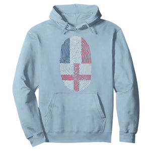 Proud France England Flag Fingerprint DNA Graphic Hoodie French Anglo English Heritage Roots Dual Patriotism