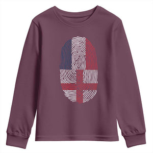 Proud France England Flag Fingerprint DNA Graphic Youth Sweatshirt French Anglo English Heritage Roots Dual Patriotism