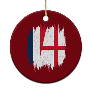 Vintage Grunge France England Flag Brush Stroke Graphic Ceramic Ornament French Anglo English Heritage Pride Match Day TS02 1pc Red Print Your Wear