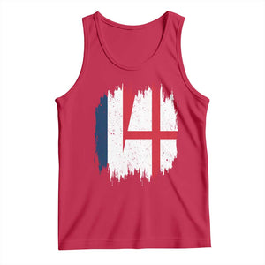 Vintage Grunge France England Flag Brush Stroke Graphic Tank Top French Anglo English Heritage Pride Match Day TS02 Red Print Your Wear