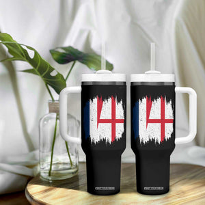 Vintage Grunge France England Flag Brush Stroke Graphic Tumbler With Handle French Anglo English Heritage Pride Match Day TS02 Print Your Wear