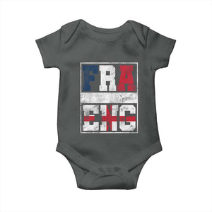 FRA ENG France England Flag Graphic Baby Onesie French English Country Pride TS02 Dark Heather Print Your Wear