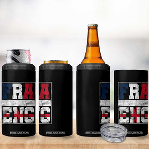 FRA ENG France England Flag Graphic 4 in 1 Can Cooler Tumbler French English Country Pride TS02 Print Your Wear