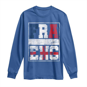 FRA ENG France England Flag Graphic Long Sleeve Shirt French English Country Pride