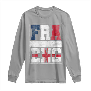 FRA ENG France England Flag Graphic Long Sleeve Shirt French English Country Pride