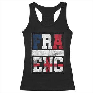 FRA ENG France England Flag Graphic Racerback Tank Top French English Country Pride TS02 Black Print Your Wear