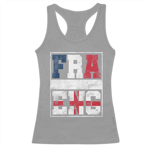 FRA ENG France England Flag Graphic Racerback Tank Top French English Country Pride TS02 Sport Gray Print Your Wear