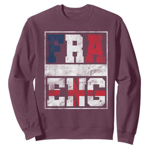 FRA ENG France England Flag Graphic Sweatshirt French English Country Pride