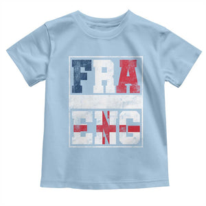 FRA ENG France England Flag Graphic Toddler T Shirt French English Country Pride TS02 Light Blue Print Your Wear