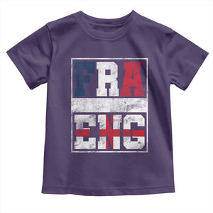 FRA ENG France England Flag Graphic Toddler T Shirt French English Country Pride TS02 Purple Print Your Wear
