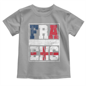 FRA ENG France England Flag Graphic Toddler T Shirt French English Country Pride TS02 Sport Gray Print Your Wear