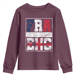 FRA ENG France England Flag Graphic Youth Sweatshirt French English Country Pride