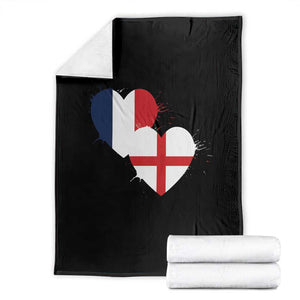 France England Flag Hearts Splatter Graphic Throw Blanket Anglo English French Heritage Love Unity TS02 Black Print Your Wear