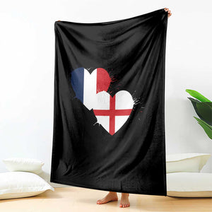 France England Flag Hearts Splatter Graphic Throw Blanket Anglo English French Heritage Love Unity TS02 Print Your Wear