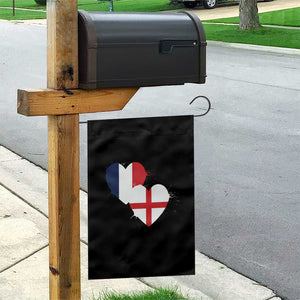 France England Flag Hearts Splatter Graphic Garden Flag Anglo English French Heritage Love Unity TS02 Print Your Wear