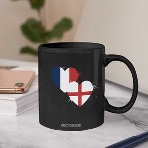 France England Flag Hearts Splatter Graphic Coffee Mug Anglo English French Heritage Love Unity TS02 Print Your Wear