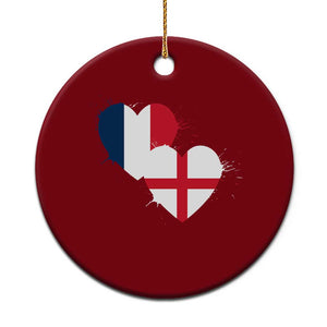 France England Flag Hearts Splatter Graphic Ceramic Ornament Anglo English French Heritage Love Unity TS02 1pc Red Print Your Wear
