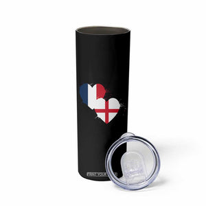 France England Flag Hearts Splatter Graphic Skinny Tumbler Anglo English French Heritage Love Unity TS02 Print Your Wear