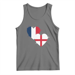France England Flag Hearts Splatter Graphic Tank Top Anglo English French Heritage Love Unity TS02 Black Heather Print Your Wear