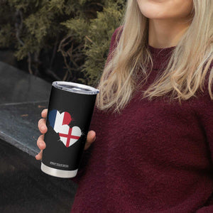 France England Flag Hearts Splatter Graphic Tumbler Cup Anglo English French Heritage Love Unity TS02 Print Your Wear
