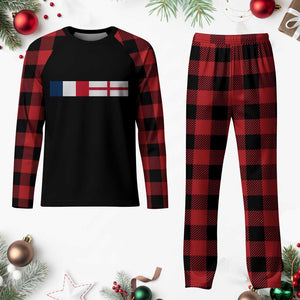 France England Dual Flag Graphic Plaid Pajama Set Anglo English French Heritage Mixed Roots Pride Match Day TS02 Buffalo Plaid Print Your Wear