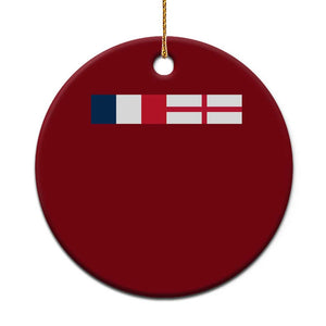 France England Dual Flag Graphic Ceramic Ornament Anglo English French Heritage Mixed Roots Pride Match Day TS02 1pc Red Print Your Wear