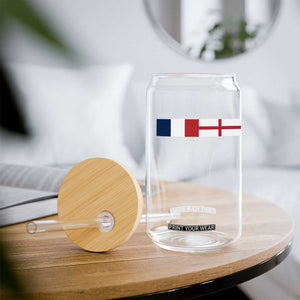 France England Dual Flag Graphic Glass Can Anglo English French Heritage Mixed Roots Pride Match Day TS02 Print Your Wear