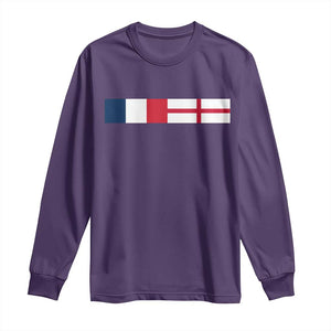 France England Dual Flag Graphic Long Sleeve Shirt Anglo English French Heritage Mixed Roots Pride Match Day TS02 Purple Print Your Wear