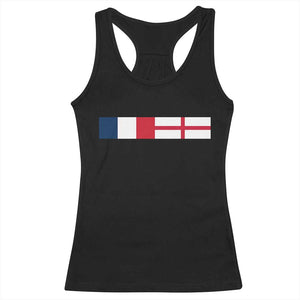 France England Dual Flag Graphic Racerback Tank Top Anglo English French Heritage Mixed Roots Pride Match Day TS02 Black Print Your Wear