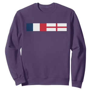 France England Dual Flag Graphic Sweatshirt Anglo English French Heritage Mixed Roots Pride Match Day TS02 Purple Print Your Wear