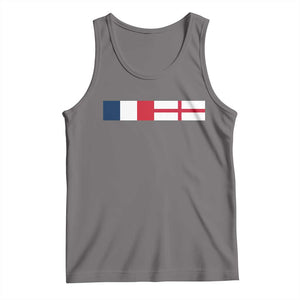 France England Dual Flag Graphic Tank Top Anglo English French Heritage Mixed Roots Pride Match Day TS02 Deep Heather Print Your Wear