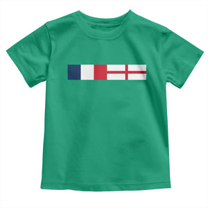 France England Dual Flag Graphic Toddler T Shirt Anglo English French Heritage Mixed Roots Pride Match Day TS02 Irish Green Print Your Wear