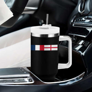 France England Dual Flag Graphic Tumbler With Handle Anglo English French Heritage Mixed Roots Pride Match Day TS02 Print Your Wear