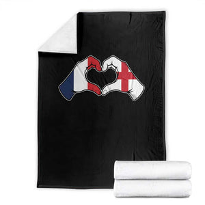 Proud Fance England Heritage Hand Heart Graphic Throw Blanket French English Anglo Roots Cross Border Love Unity TS02 Black Print Your Wear