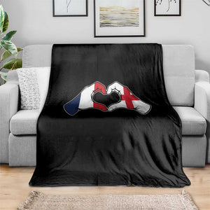 Proud Fance England Heritage Hand Heart Graphic Throw Blanket French English Anglo Roots Cross Border Love Unity TS02 Print Your Wear