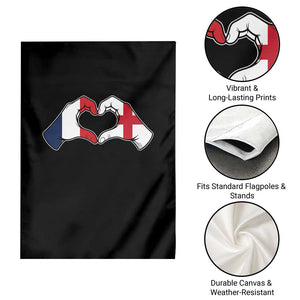 Proud Fance England Heritage Hand Heart Graphic Garden Flag French English Anglo Roots Cross Border Love Unity TS02 Print Your Wear