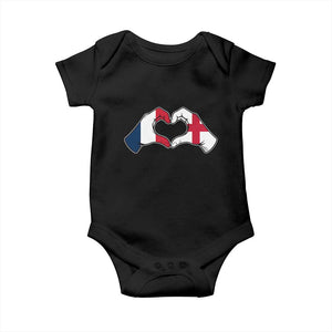 Proud Fance England Heritage Hand Heart Graphic Baby Onesie French English Anglo Roots Cross Border Love Unity TS02 Black Print Your Wear