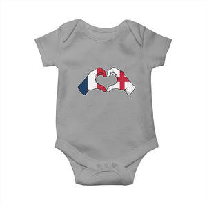 Proud Fance England Heritage Hand Heart Graphic Baby Onesie French English Anglo Roots Cross Border Love Unity TS02 Sport Gray Print Your Wear