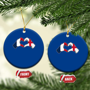 Proud Fance England Heritage Hand Heart Graphic Ceramic Ornament French English Anglo Roots Cross Border Love Unity TS02 1pc Blue Print Your Wear