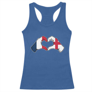 Proud Fance England Heritage Hand Heart Graphic Racerback Tank Top French English Anglo Roots Cross Border Love Unity TS02 Royal Blue Print Your Wear