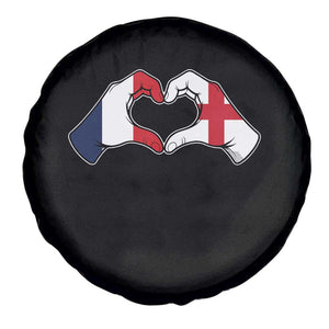 Proud Fance England Heritage Hand Heart Graphic Spare Tire Cover French English Anglo Roots Cross Border Love Unity TS02 Print Your Wear