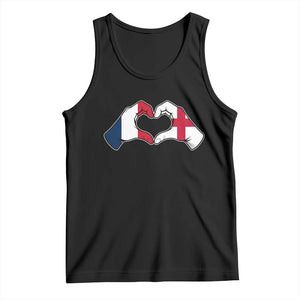 Proud Fance England Heritage Hand Heart Graphic Tank Top French English Anglo Roots Cross Border Love Unity TS02 Black Print Your Wear