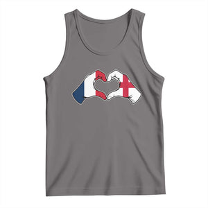 Proud Fance England Heritage Hand Heart Graphic Tank Top French English Anglo Roots Cross Border Love Unity TS02 Deep Heather Print Your Wear