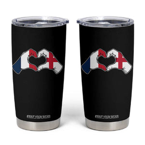 Proud Fance England Heritage Hand Heart Graphic Tumbler Cup French English Anglo Roots Cross Border Love Unity TS02 Black Print Your Wear