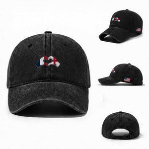 Proud Fance England Heritage Hand Heart Graphic Washed Cotton Baseball Cap French English Anglo Roots Cross Border Love Unity TS02 Washed Cap Universal Fit Black Print Your Wear