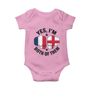 Yes Im Both Of Them France England Flag Fists Graphic Baby Onesie French English Anglo Dual Pride Heritage