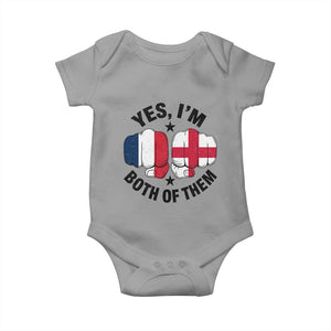 Yes Im Both Of Them France England Flag Fists Graphic Baby Onesie French English Anglo Dual Pride Heritage