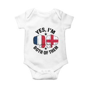 Yes Im Both Of Them France England Flag Fists Graphic Baby Onesie French English Anglo Dual Pride Heritage